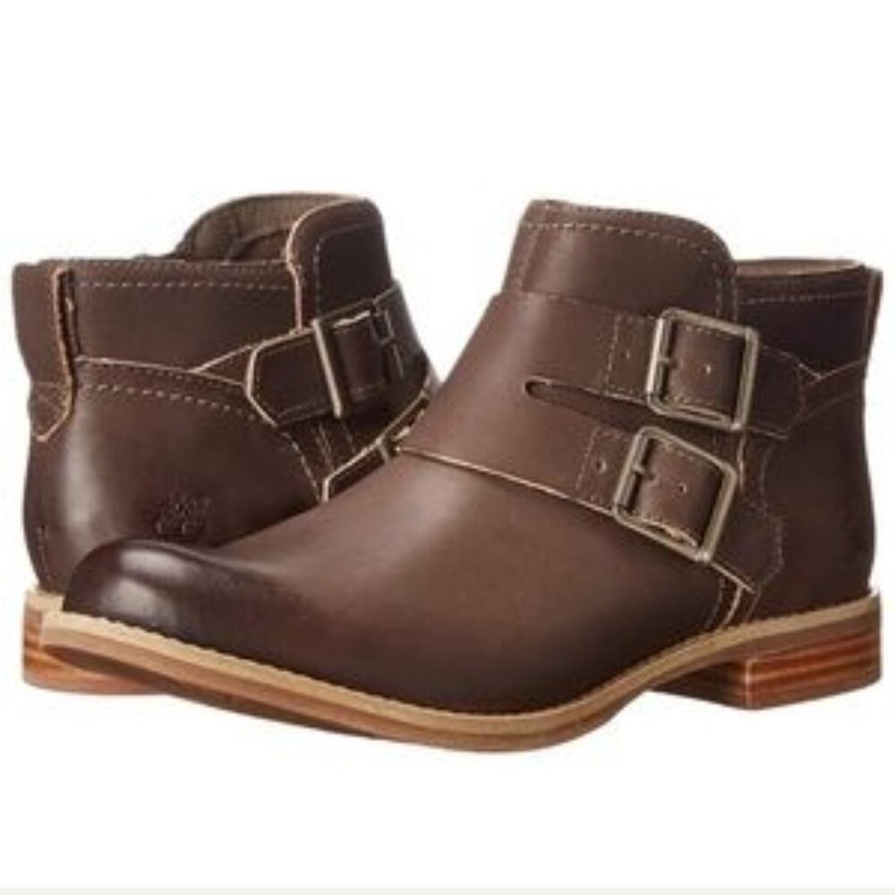Timberland EarthKeepers Savin Hill Double Buckle Ankle Boot in Dark Brown